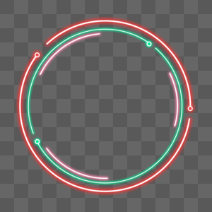 边框圆形外发光霓虹灯效果高清图片