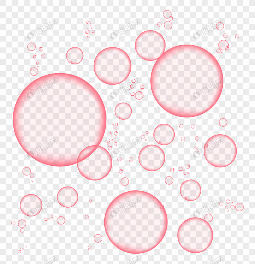 粉红泡泡效果元素图片