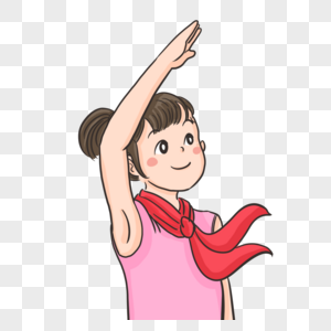 少先队员举旗敬礼图片