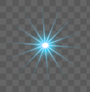 蓝色六芒星放射光效元素图片