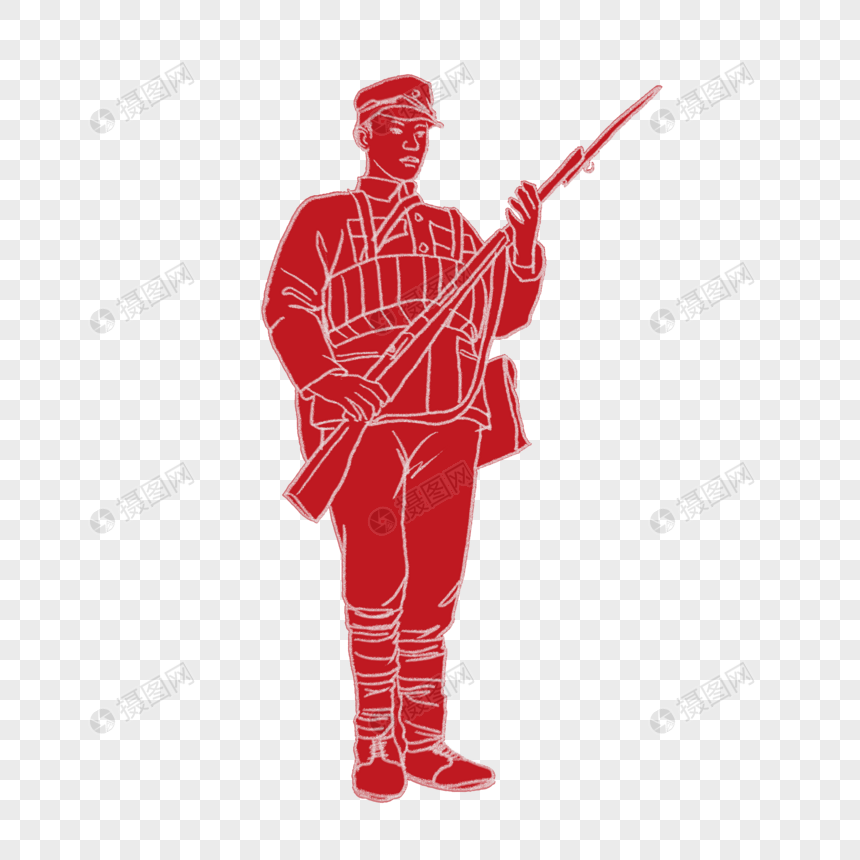 剪影建党节红军人物