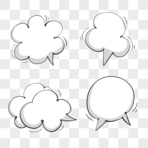 简约线条云朵对话框组合图片