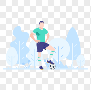足球运动员图标免抠矢量插画素材图片