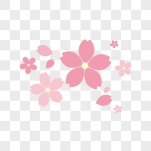 粉色小花花瓣装饰素材高清图片