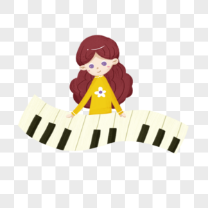 弹钢琴女孩图片