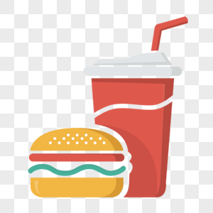 食物汉堡包饮料图标免抠矢量插画素材图片