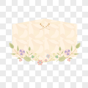 粉色花卉标签边框图片