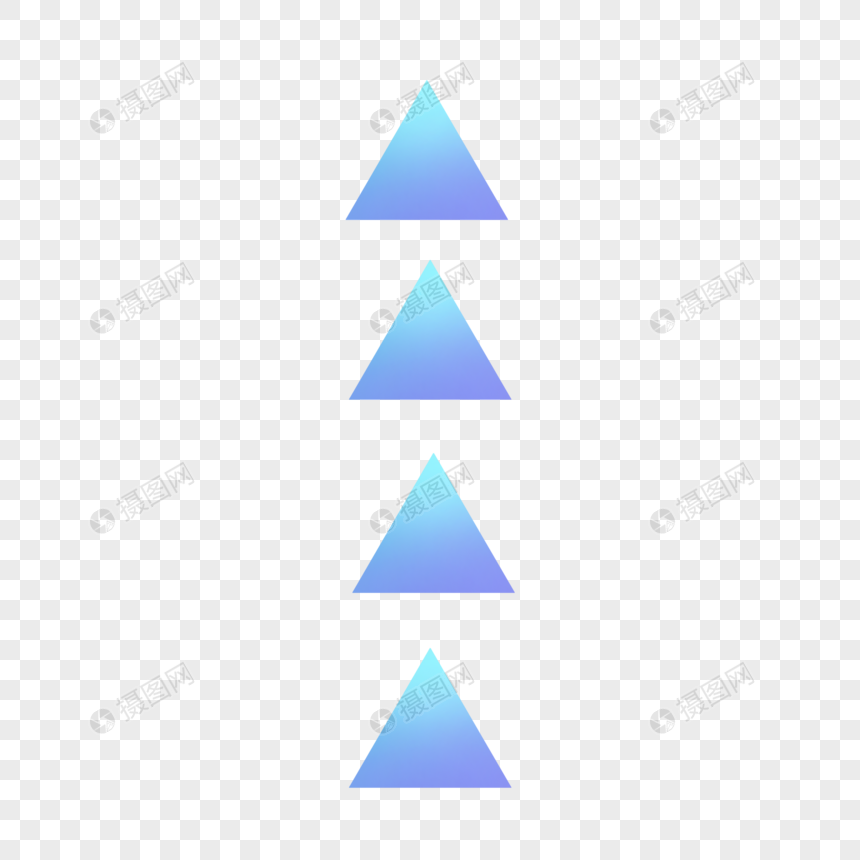 蓝色渐变色三角形箭头图片