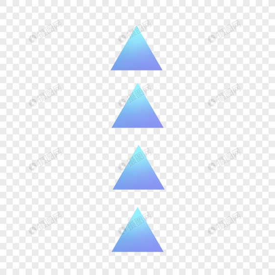 蓝色渐变色三角形箭头图片