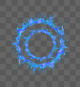 蓝色圆环火焰效果元素图片