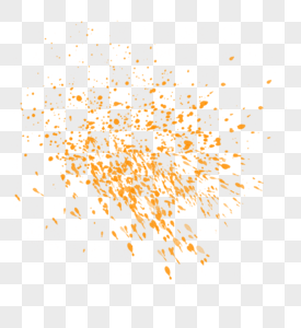 橙色颜料泼墨效果元素图片