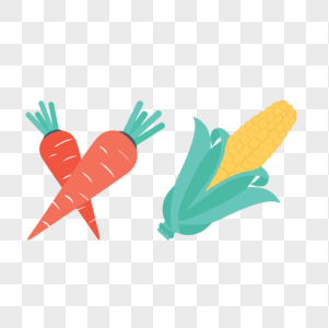 蔬菜胡萝卜玉米图标免抠矢量插画素材图片