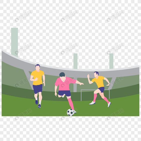 足球比赛踢足球图标免抠矢量插画素材图片