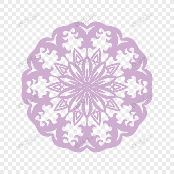 紫色花球装饰花纹图片