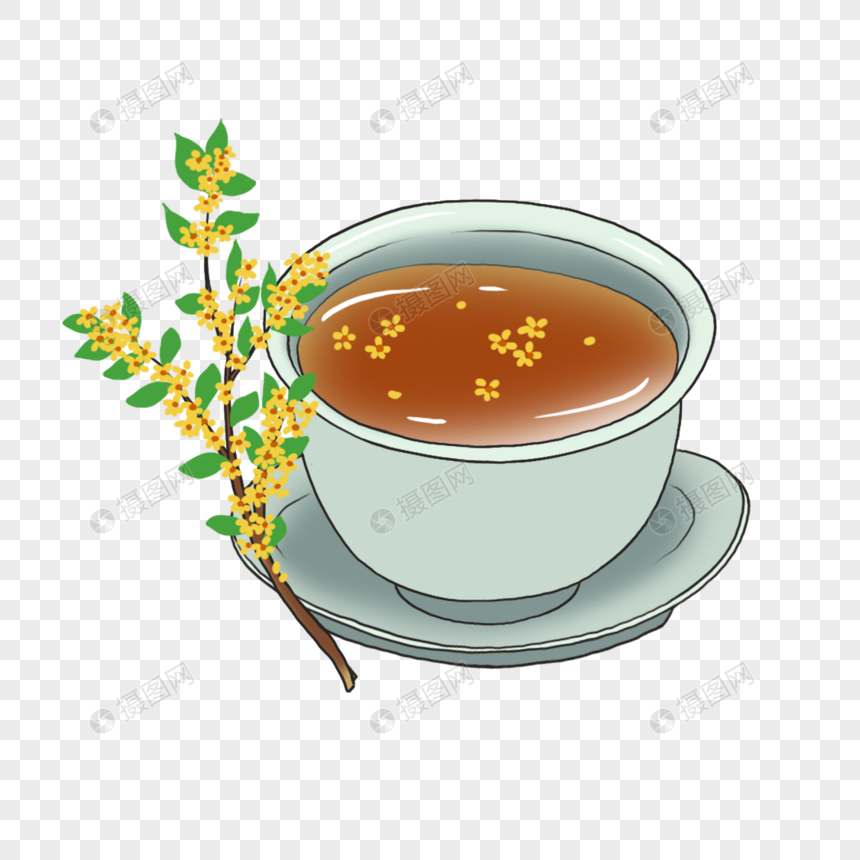 原创桂花茶元素素材下载 正版素材 摄图网 原创桂花茶元素素材下载 正版素材 摄图网
