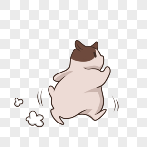 跑步的肥仓鼠扭屁股一溜烟照片  |美容形体臀部插画  |摄小兔卡通