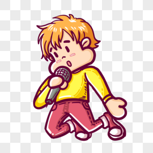 唱歌的小男孩图片