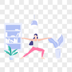 女人做瑜伽图标免抠矢量插画素材图片