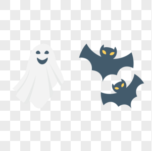 幽灵蝙蝠图标免抠矢量插画素材图片