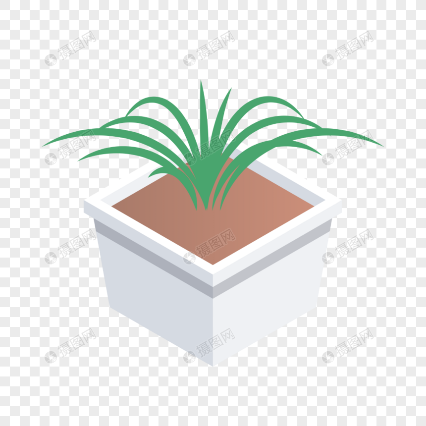 盆栽植物图标免抠矢量插画素材图片