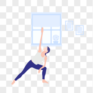 女人锻炼图标免抠矢量插画素材图片