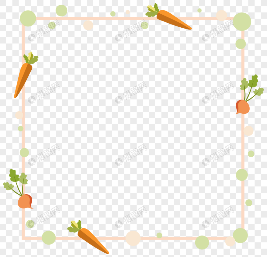 蔬菜卡通蔬果边框背景元素图片