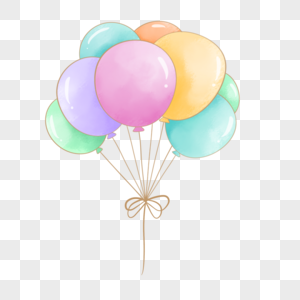 水彩彩色气球图片