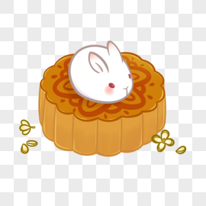 乳酪月饼手绘元素素材