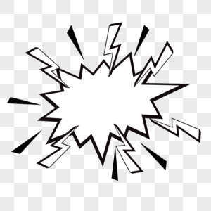 波普风格闪电边框对话框图片素材