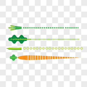 创意扁平风蔬菜胡萝卜青瓜莴笋图案装饰分隔符图片