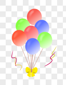 气球和蝴蝶结图片