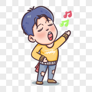 唱歌的男孩图片素材