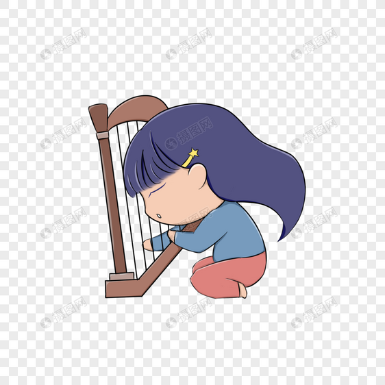 弹琴的女孩图片