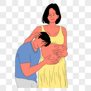 情侣怀孕抠图素材图片