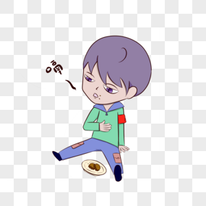 中秋节吃月饼的男孩图片