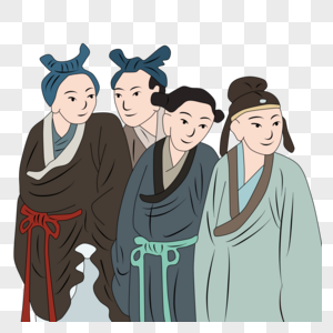 国画石古代人物素材