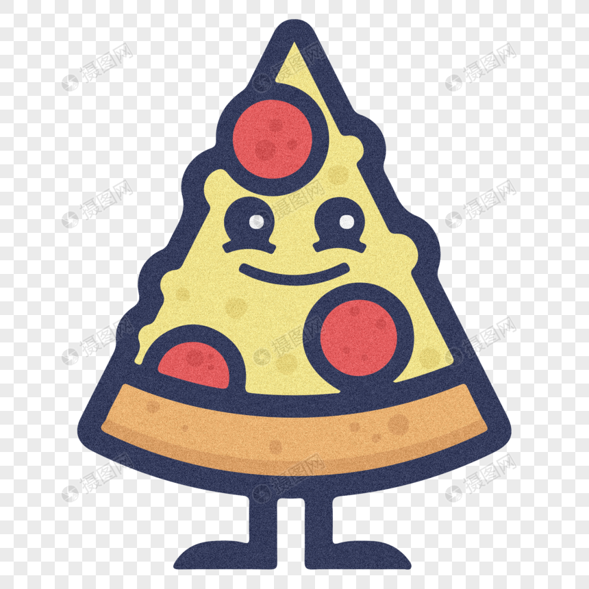 手绘创意披萨食品插画设计图片