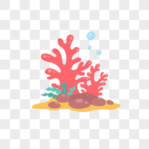 手绘红色珊瑚图片