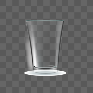 纯色简约玻璃杯逼真写实模板样机效果元素图片