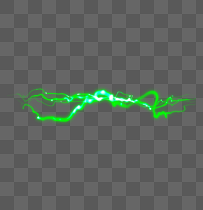 绿色曲线光效效果元素图片