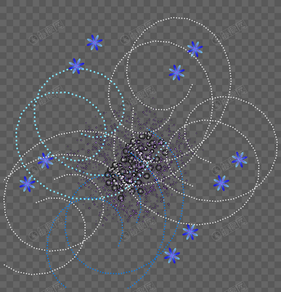 蓝色梦幻光点效果元素图片