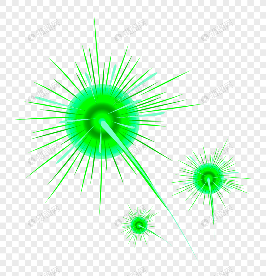 绿色放射光源效果元素图片
