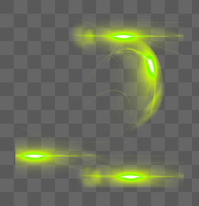 绿色曲线光源效果元素图片