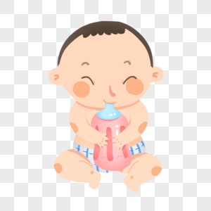 新生儿母乳喂养周正在喝奶瓶的婴儿高清图片