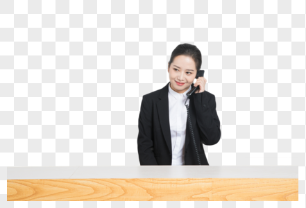 商务女性前台打电话高清图片