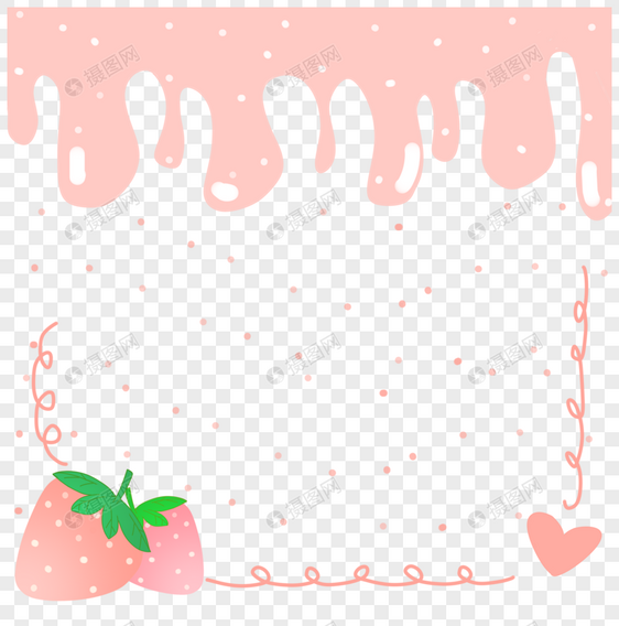 小草莓奶油可爱背景图片
