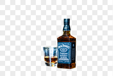 威士忌酒瓶与酒杯图片