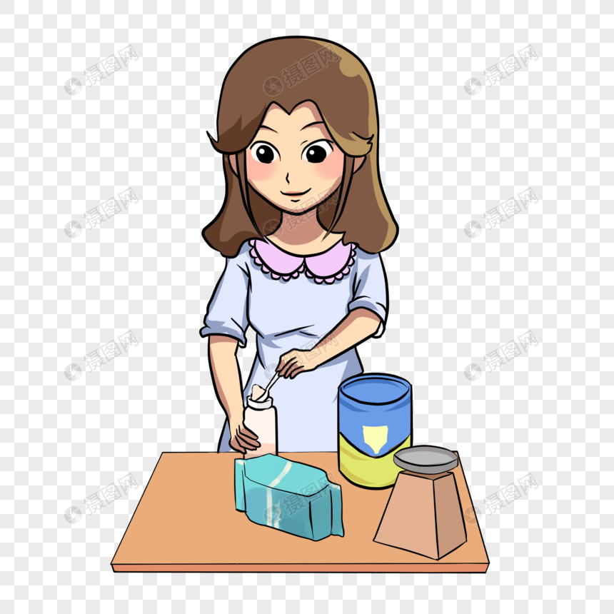 妈妈冲奶粉