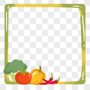 手绘卡通秋季蔬菜装饰边框高清图片