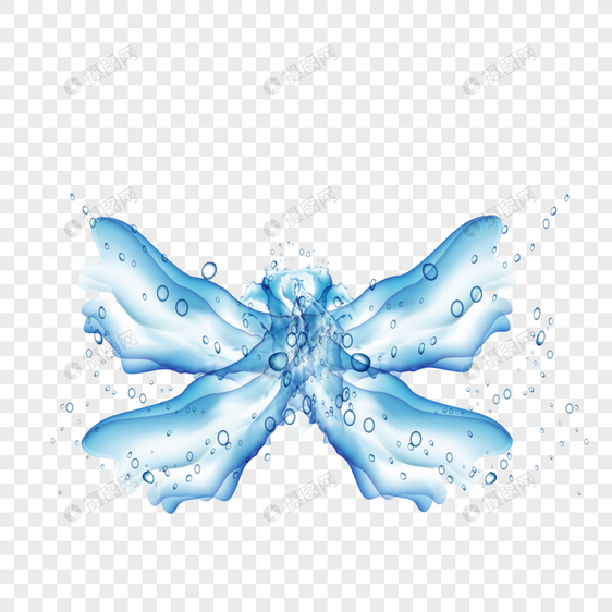 矢量水纹蝴蝶免抠图图片